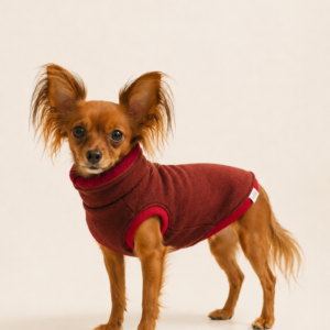 Double-Layer Merino Wool Dog Sweater “Lilli” – Burgundy
